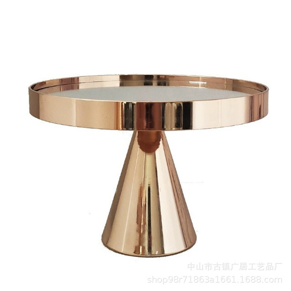 European -style golden cake shelf glass mirror tray wedding party…