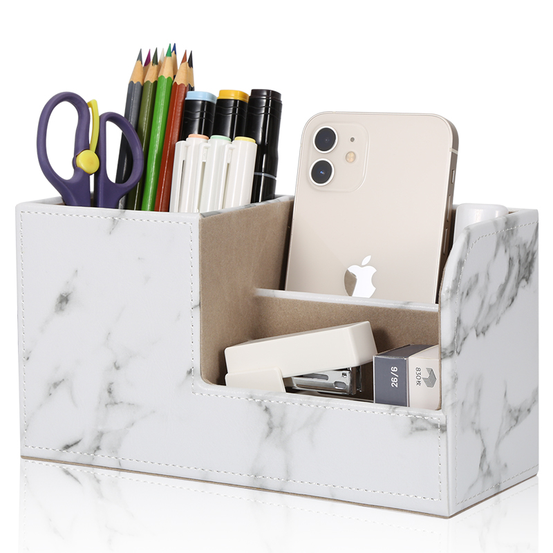 Caja de almacenamiento multifuncional de escritorio de oficina caja de almacenamiento decoración logotipo de impresión de lápiz