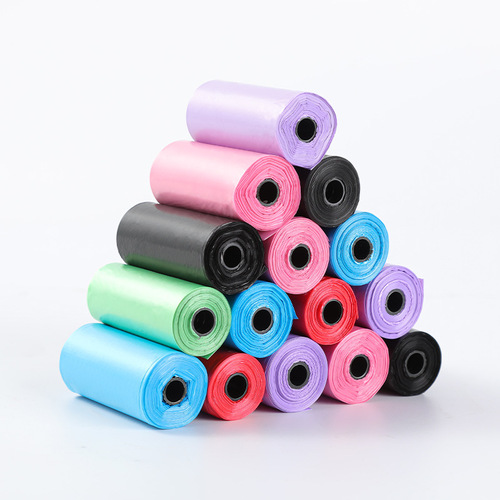 Factory wholesale 0.8 silk 20 pieces / roll single color pet garbage bag cat dog poop bag cleaning tool 