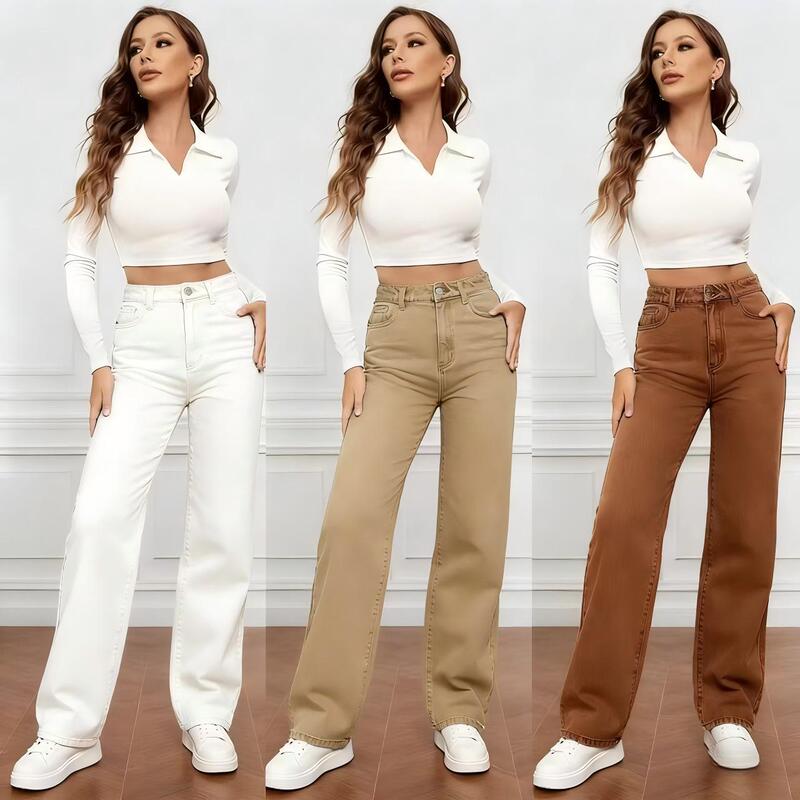 2026 AliExpress Summer Women's Versatile Elegant Denim Pants, Fashionable Solid Color Hot Girl Trousers, Trendy Wholesale