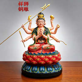 斗姥神像斗姆元君塑像彩绘铜雕图片祥狮雕塑厂家直销大型精工