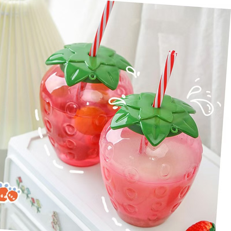 Venta caliente de comercio exterior fabricante spot PET taza de árbol de coco taza de pajita de plástico botella de jugo desechable forma personalizada árbol de coco