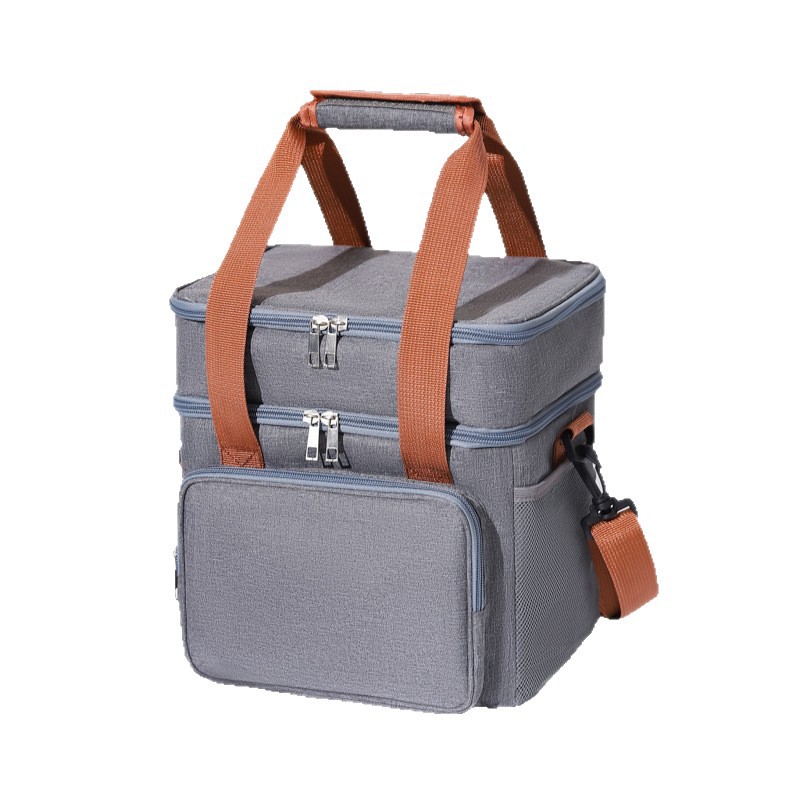 Bolsa aislante portátil de doble capa elevada, bandolera cruzada, bolsa de picnic al aire libre, bolsa de hielo grande, bolsa bento, estudiante de oficina