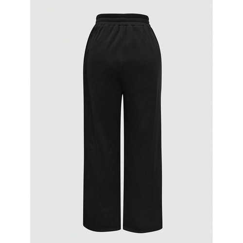Women's Summer New Trendy Casual Loose Pure Color Wide Leg Straight Leg Pants in Europe and America Hip Hop