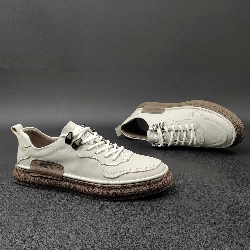 Board scarpe da uomo di marca piatte e alla moda, grandi, casual, versatili, in pelle, taglia 45_voghion.com