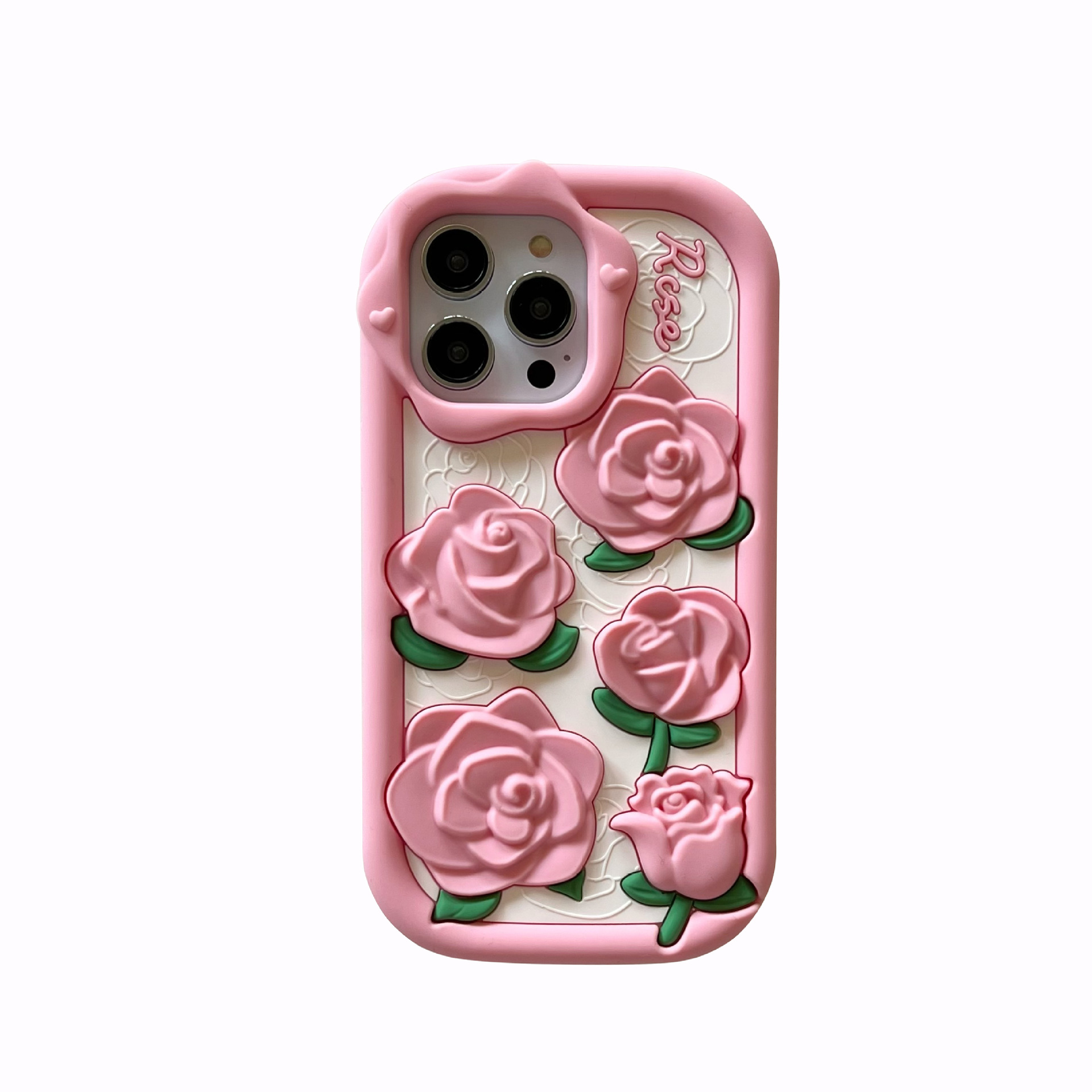 Silicone Phone Case For Iphone, Anti-drop Soft Cover, Rose Colour_voghion.com
