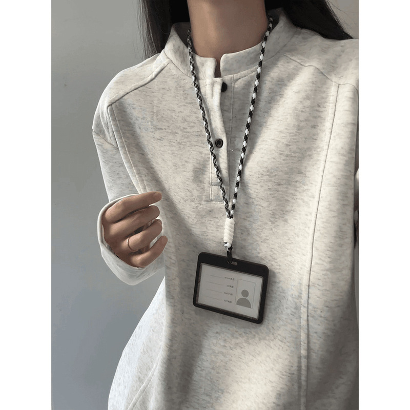 Autumn New Trendy Brand Deconstructed Splicing Design Right Shoulder Bottoming Henry Collar Polo Shirt Long-Sleeved Sweatshirt T-Shirt for Men