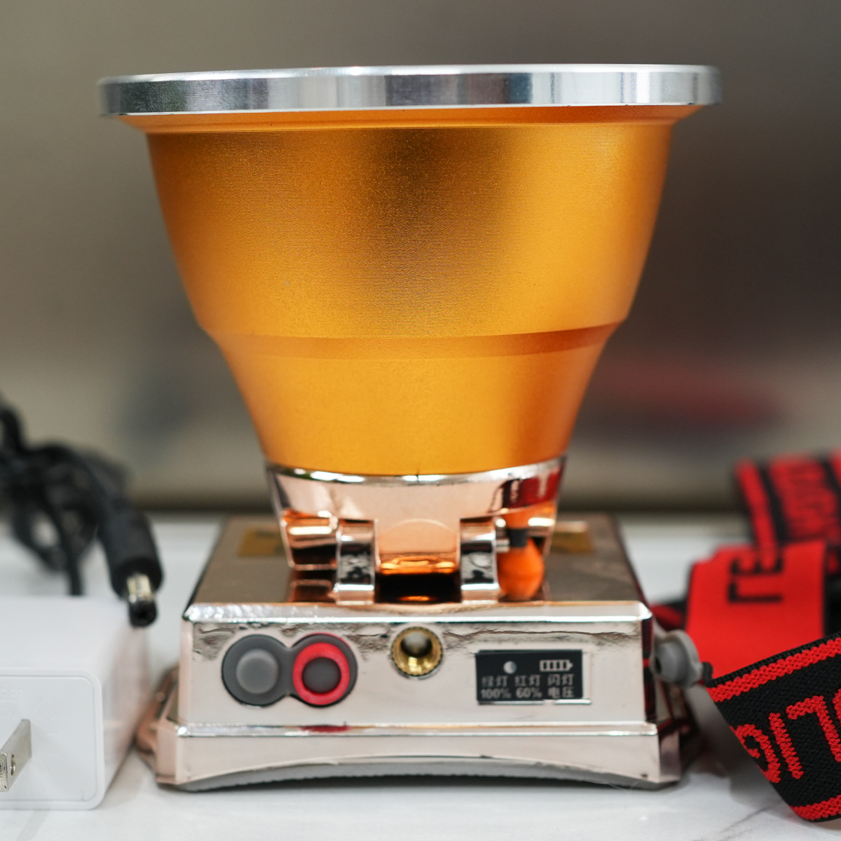 Luz azul LED larga duración recargable de largo alcance auricular litio al aire libre pescar faro lámpara de minería luz brillante