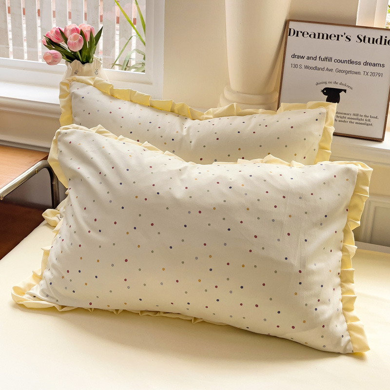 Un par de fundas de almohada de hilo de doble capa de punto 2025 nueva funda de forro 48x74cm hogar simple y doble 2