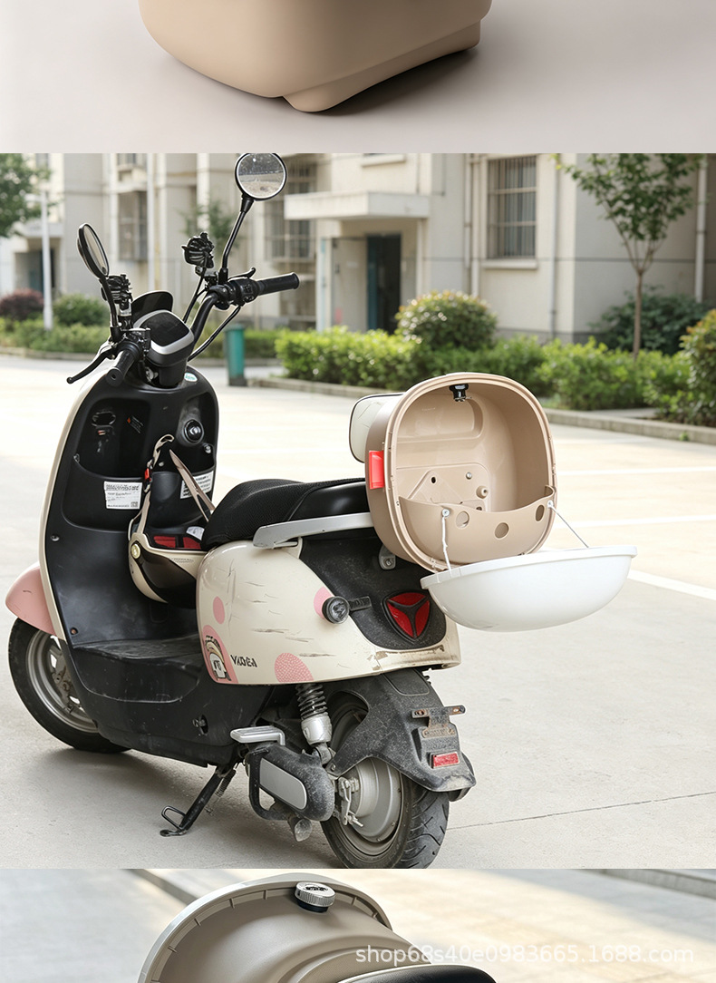 New model suitable for Aima and Yadi electric vehicles, plus-size rear trunk with backrest and anti-theft password lock