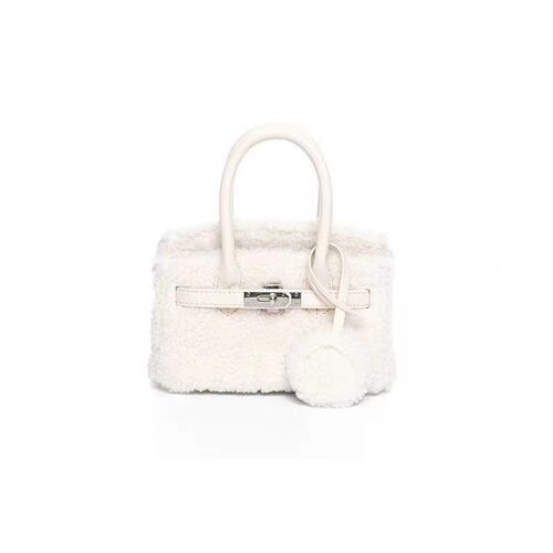 2024 Daily Match Lamb Wool Platinum Bag Women Plush High-End Fluffy Top Handle Bag Fluffy Crossbody Bag