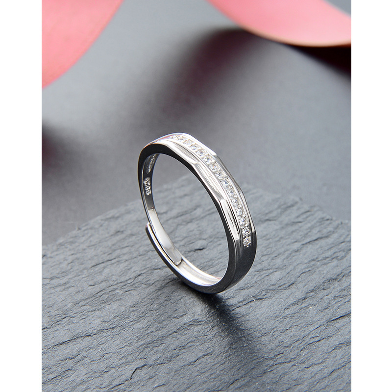 Anillo de plata de ley s925 para mujer, diseño de nicho simple, personalidad, anillo de dedo de todo fósforo, joyería, apertura ajustable