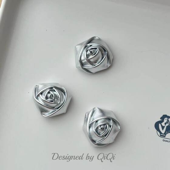 silver flower bud small flower leather fabric accessories hair clip mobile phone case hole shoes flower clothing accessories socks accessories