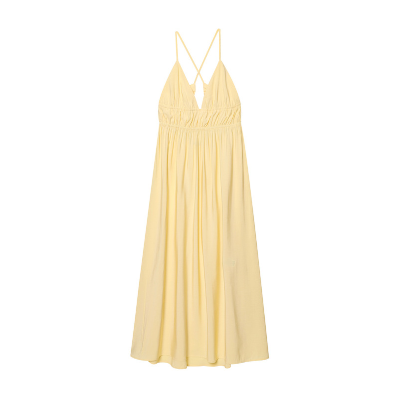 2025 Spring New Women's Clothing European and American Style French Fashion Hanging V-Neck Strap Midi dress YF-21185
