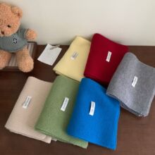 克莱因蓝 ins针织围巾女秋冬纯色毛线显白围脖韩国新款情侣男女款
