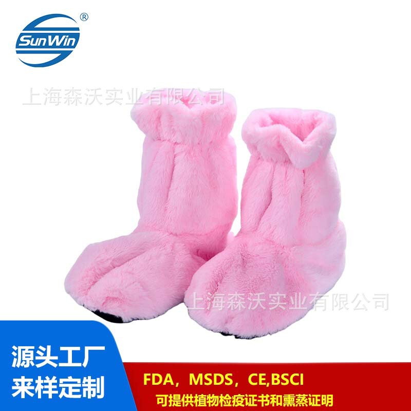Microwave Heated Slippers Flaxseed Lavender Foot Plant Filler Warm Shoes