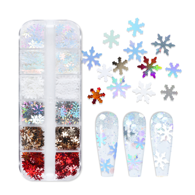 PET Material Christmas Fashion Snowflake Pet Nail Decoration Accessories