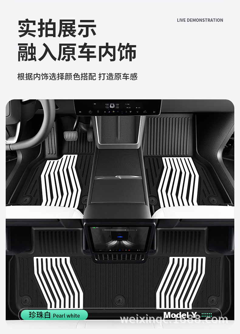 Suitable for the New Version of Tesla Model Y/Yl/3, Special Colorful Tpe Car Floor Mats and Trunk Mats