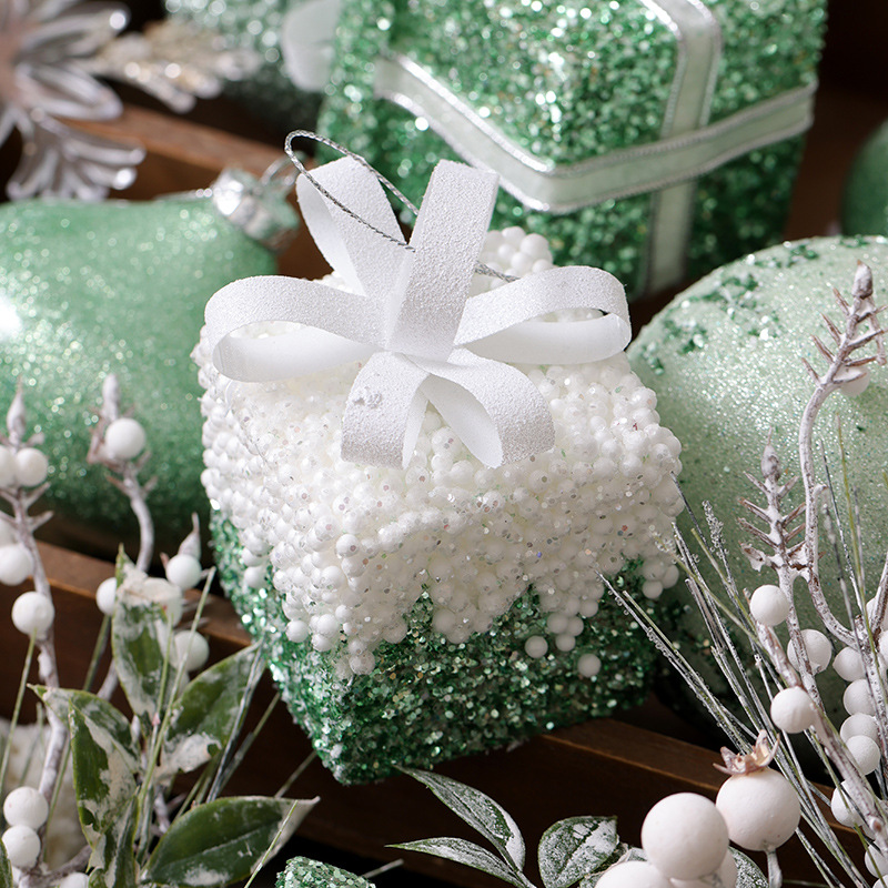 Nuevos productos transfronterizos espuma bola de Navidad decoración de árbol de Navidad colgante colgante colgante decoración de Navidad pintada a mano bola de colores decoración de Navidad