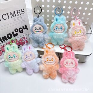 Squeaky Bubble Mart Labubu Plush Pendant Labubu Third Generation Doll Keychain Backpack Pendant Gift