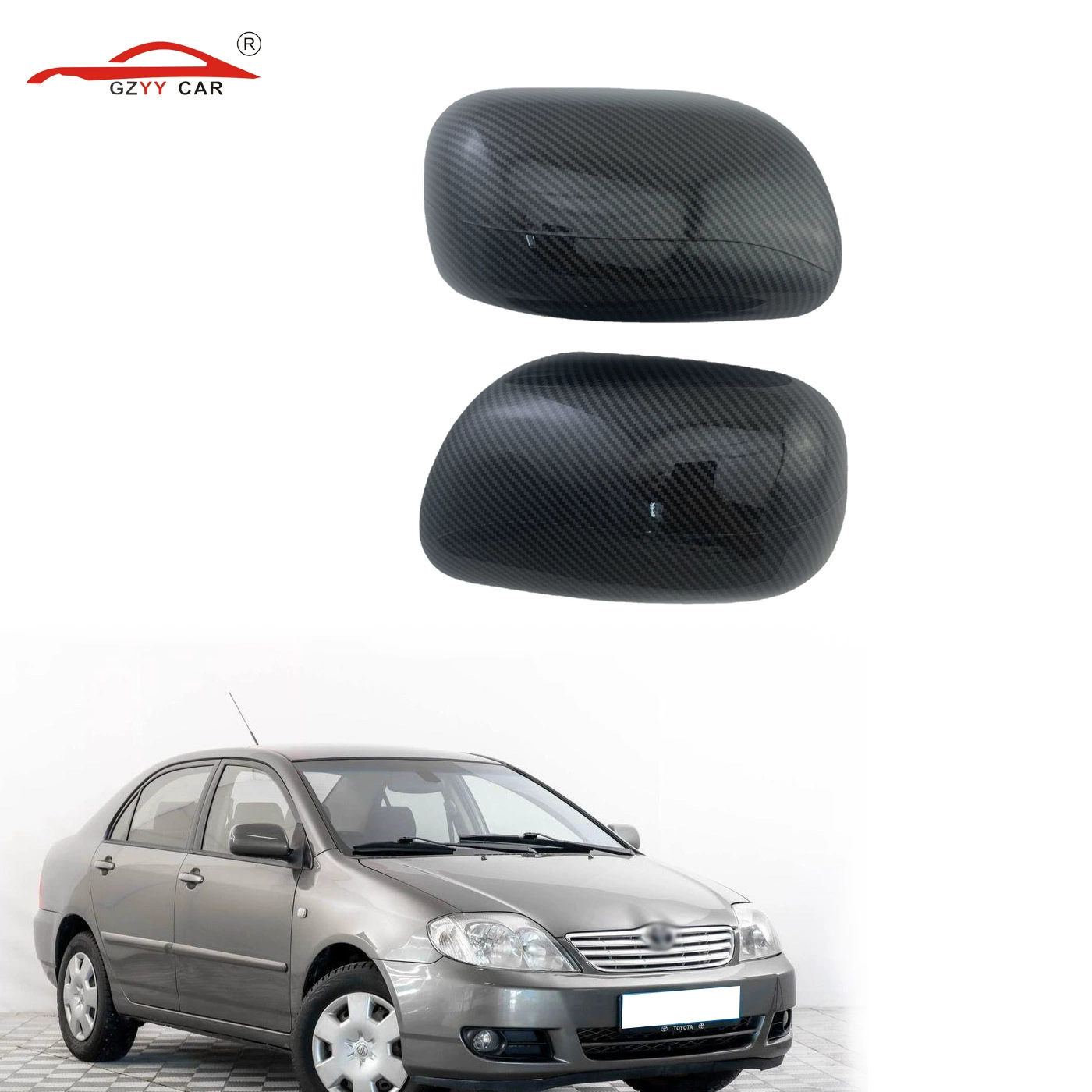 Подходит для Toyota Corolla 2001-2004, накладка на зеркало заднего вида, карбоновая накладка на зеркало заднего вида, накладка на зеркало заднего вида с функцией зеркала заднего вида.