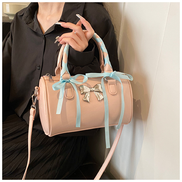 Women's Medium Pu Leather Bow Knot Elegant Zipper Crossbody Bag display picture 31