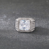 (Трансграничная торговля), кольцо из нержавеющей стали, инкрустация камня с цирконом, европейский стиль