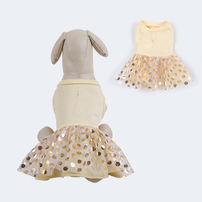 제조업체 맞춤형 애완 동물 옷 여름 봄 여름 새로운 스타일 개와 고양이 민소매 스팽글 메쉬 스커트