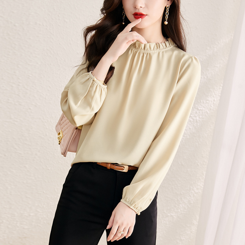 Boutique Silk Shirt for Women 2026 New Style Slimming Elegant Top for Ladies Age-Reducing Versatile Commuter Shirt Boutique Silk Shirt for Women 2026 New Style Slimming Elegant Top for Ladies Age-Reducing Versatile Commuter Shirt