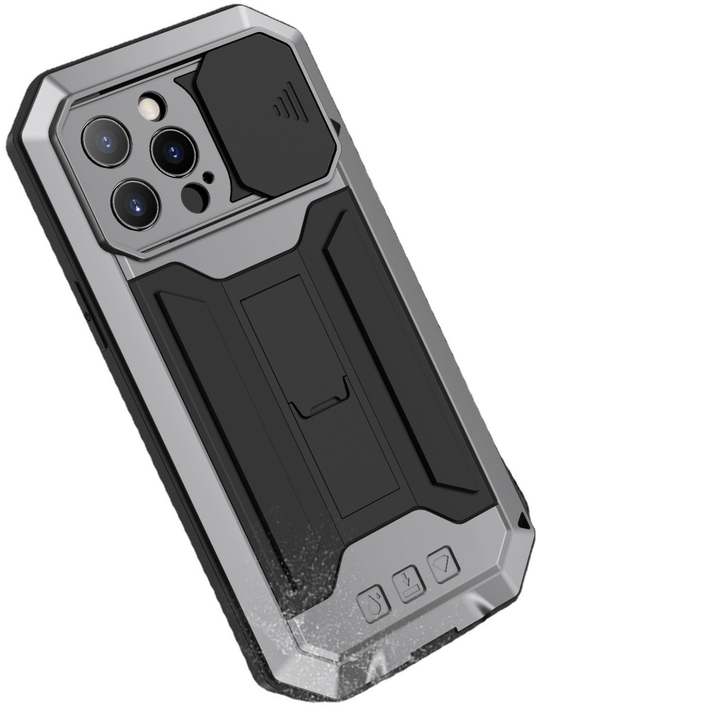 R-JUST soporte de segunda generación serie de tres a prueba adecuado para iphone15 soporte de marco de metal de tres a prueba de teléfono móvil