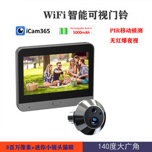 涂鸦智能猫眼门铃无线远程控制tuya智能可视门铃监控摄像头跨境