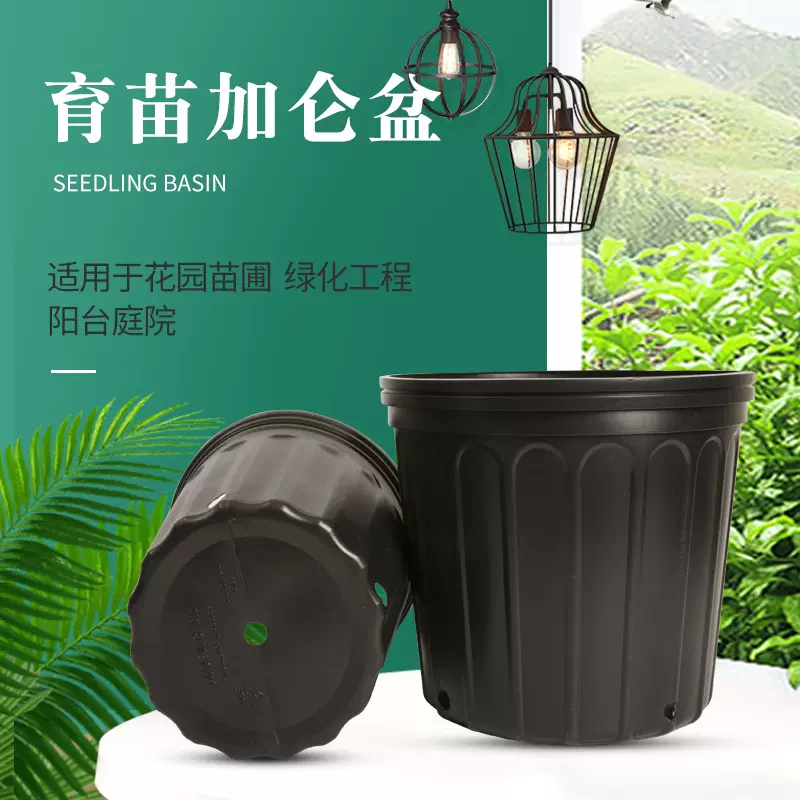 园林用品加仑盆黑色塑料花盆盆栽花卉苗圃带侧孔控根盆