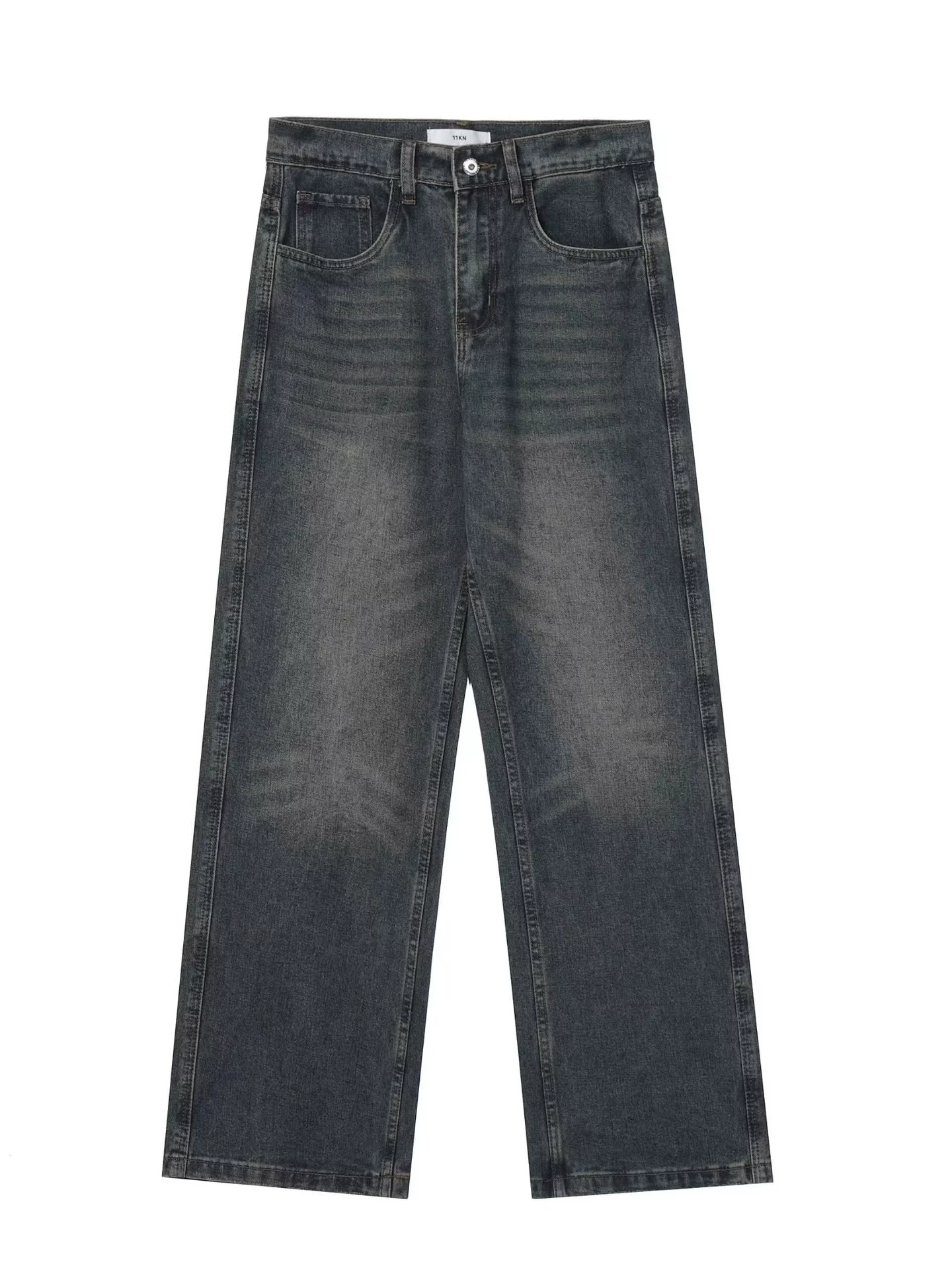 Европейский и американский стиль в повседневной жизни, washed и distressed, свободные прямые casual брюки для мужчин хип-хоп, ретро стиль
