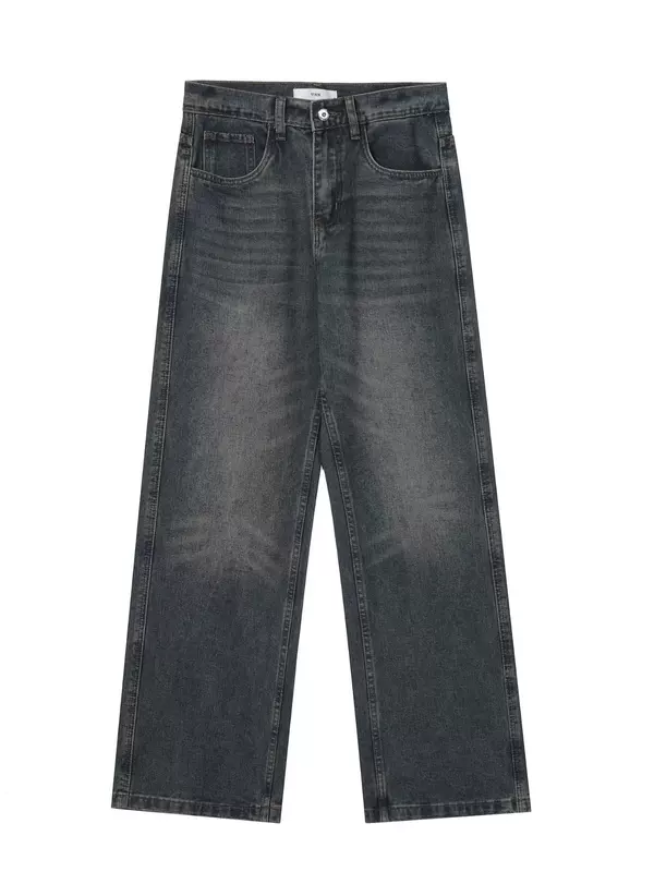 Европейский и американский стиль в повседневной жизни, washed и distressed, свободные прямые casual брюки для мужчин хип-хоп, ретро стиль