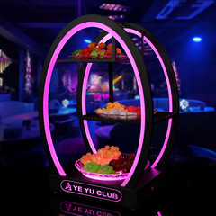 Bar luminous fruit plate led snack dish creative multi-layer snack fruit platter egg-shaped snack plate KTV fruit plate dish