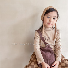 2023 children's winter clothing children's Korean high collar T-shirt boys and girls autumn long-sleeved bottoming shirt 122685