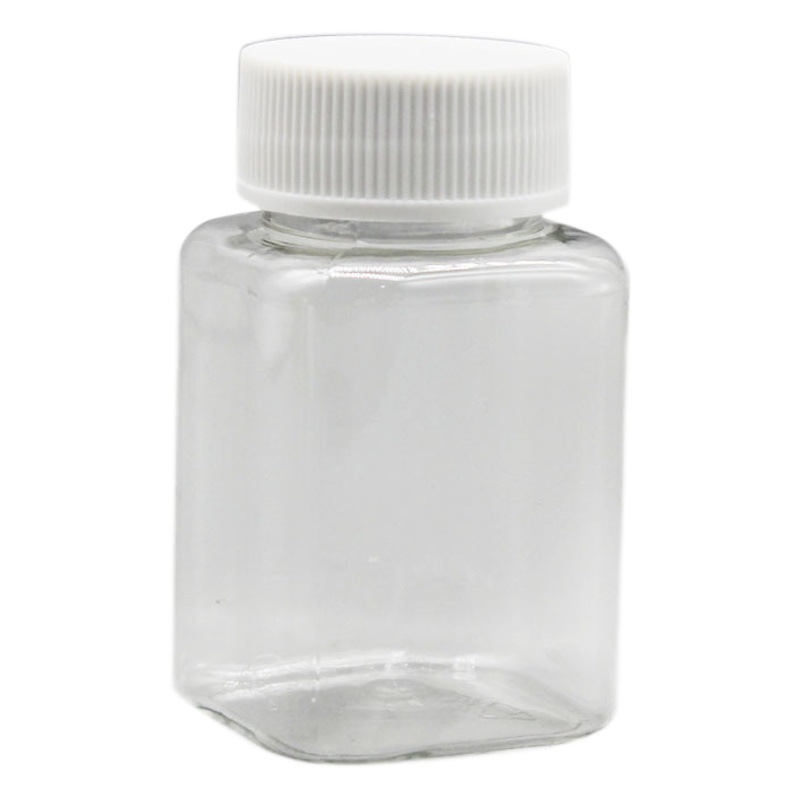 Venta al por mayor 60ml 80 100mL botella de plástico PET botella transparente botella cuadrada de boca ancha botella de muestra botella de embalaje sub-botella