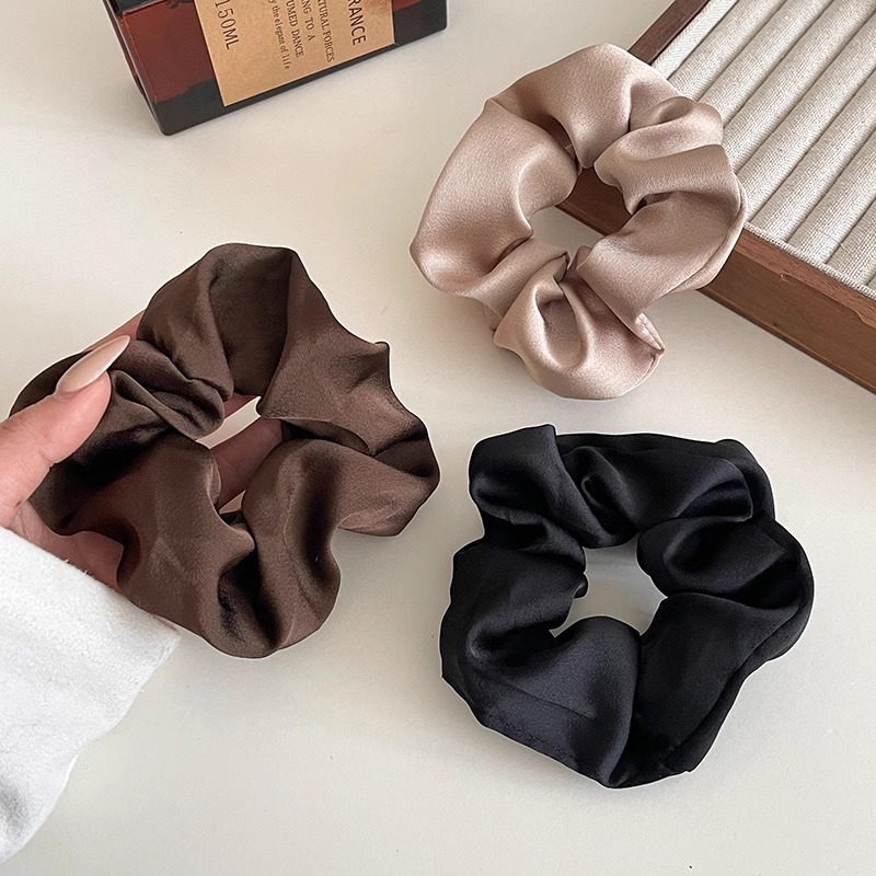 Banda de pelo de intestino grueso de alta calidad de satén de alta calidad banda de cabeza grande simple terciopelo elegante estilo coreano diadema tocado femenino flor cuerda de pelo