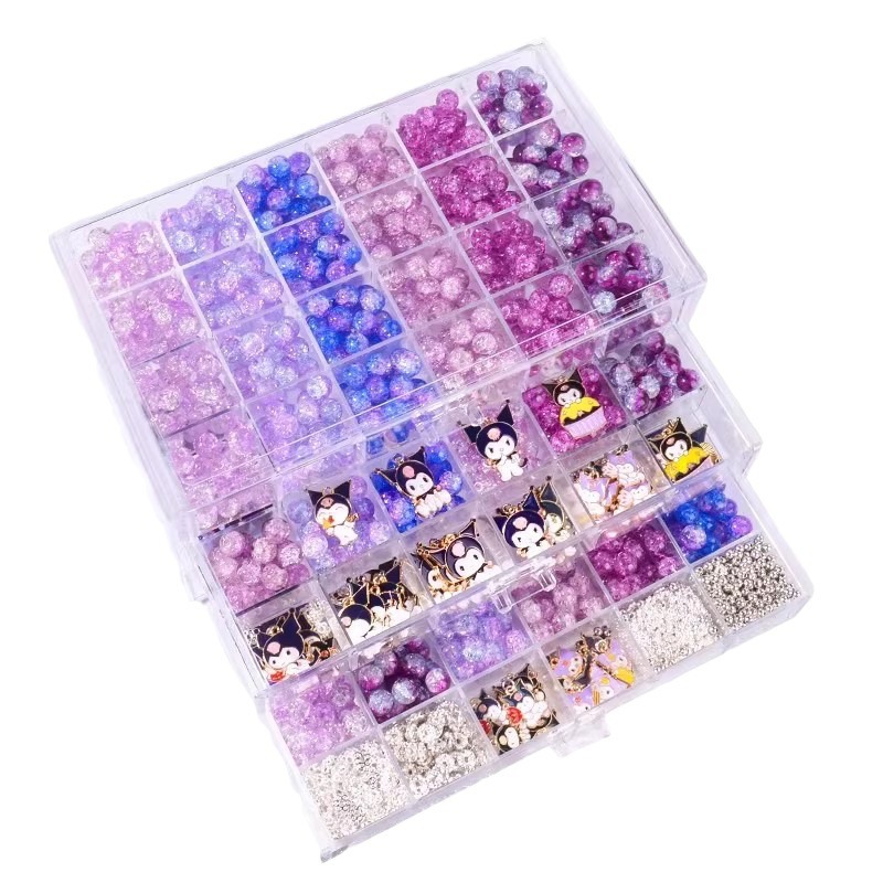 Kit de materiales para manualidades con cuentas para niñas, para hacer collares, pulseras y accesorios de joyería.