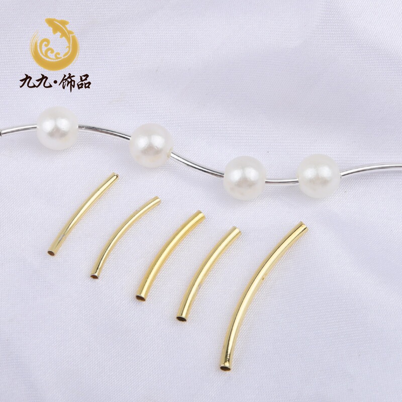 14K18K Gold-Filled Color-Preserving Smooth Curved Tube Long Round Tube Hollow Copper Tube Short Tube DIY Handmade Beaded Jewelry Accessories 14K18K Gold-Filled Color-Preserving Smooth Curved Tube Long Round Tube Hollow Copper Tube Short Tube DIY Handmade Beaded Jewelry Accessories