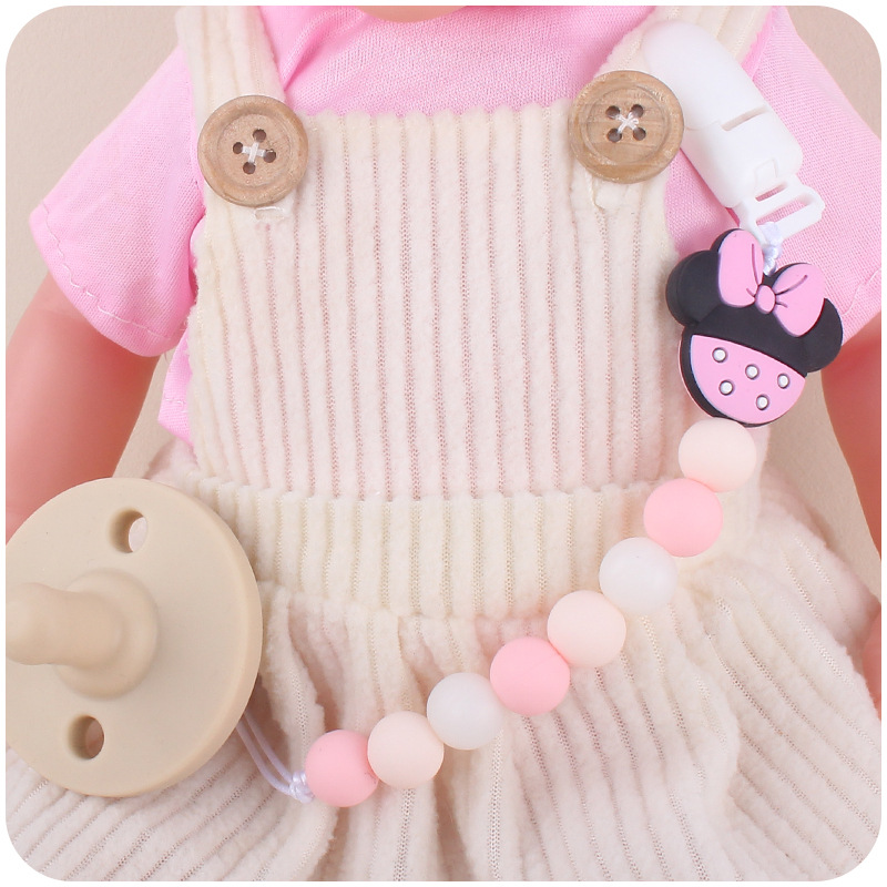 Suministros para bebés forma de dibujos animados pequeño mordedor DIY bebé molar pezón cadena teether pulsera juguete Accesorios