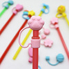 Cute silica gel dustproof cartoon straw with glass, 8mm