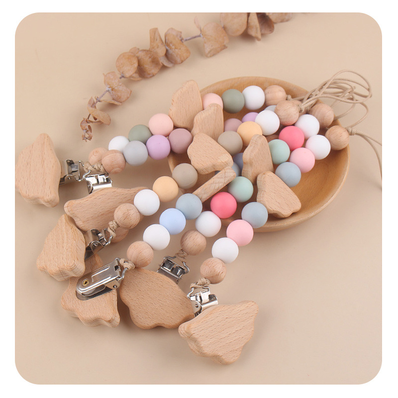 Baby beech nubes tetina clip juguetes beech nubes perlas de silicona de color tetina cadena anti-caída nueva cadena