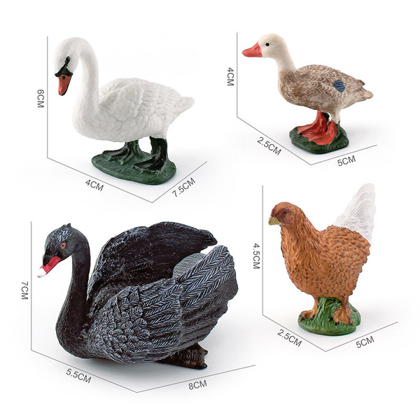 Simulated wild animal solid model mute swan duck hen black swan…