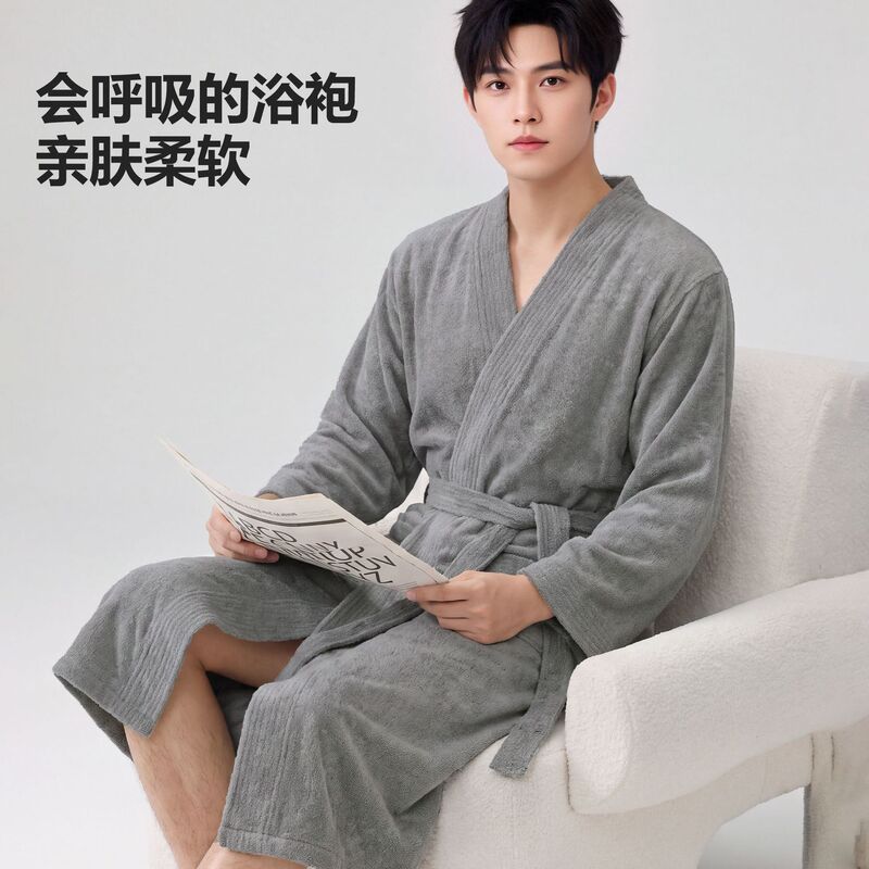 Couple Towel Material Bathrobe Star Hotel Beauty Salon Same Khan Steam Acupuncture Men's plus size Bathrobe Women Couple Towel Material Bathrobe Star Hotel Beauty Salon Same Khan Steam Acupuncture Men's plus size Bathrobe Women