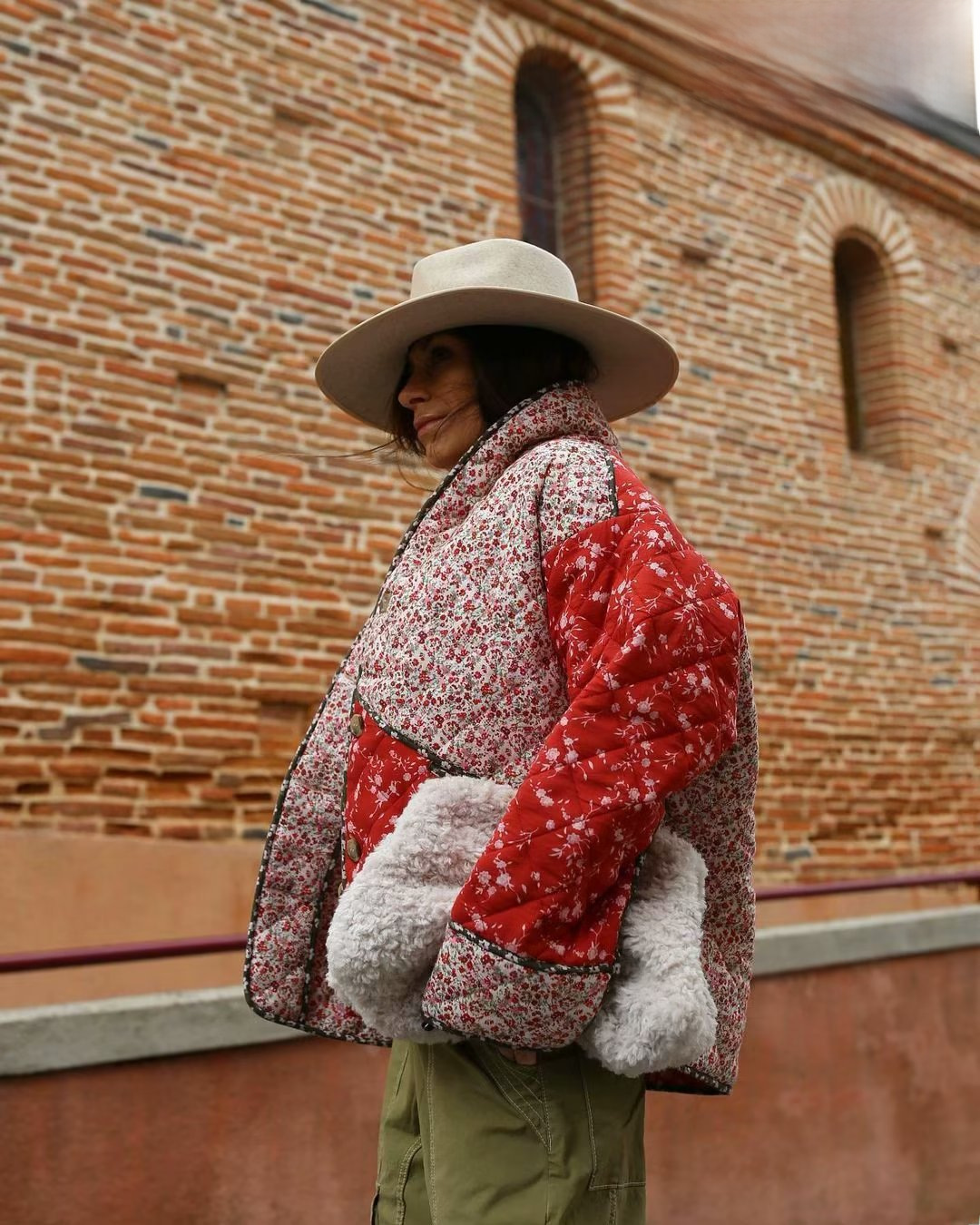 Women's Floral Cotton Winter Coat With Lapel Collar British Style_voghion.com