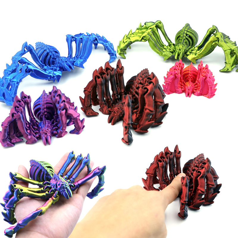 3D プリントされたクロスボーダー人気のクモのおもちゃ Amazon 関節可動弾性クモシミュレーション動物オールインワンモデル|undefined