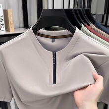 跨境外贸一件代发杰森服饰&201-1拉链光板短袖
