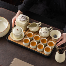 米黄汝窑茶具套装家用高档泡茶壶陶瓷茶壶西施壶功夫茶具一整套