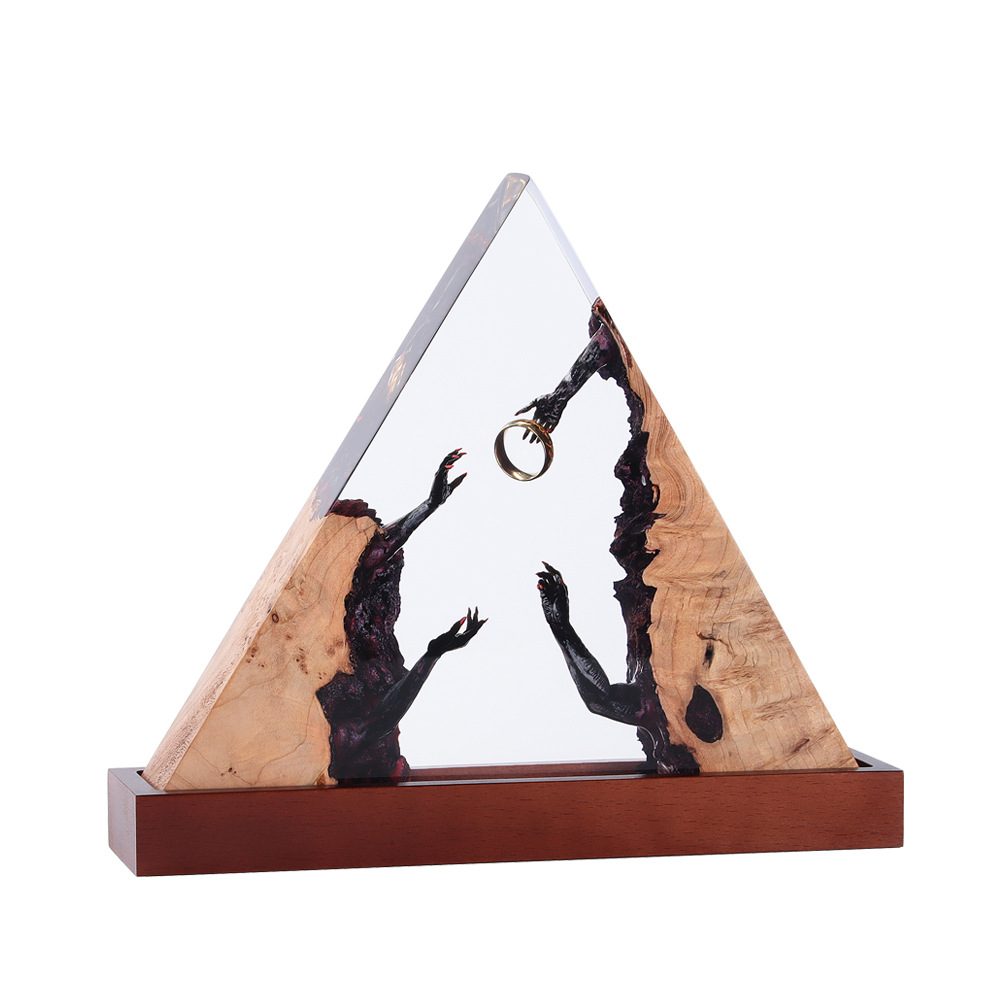 Anillo triangular de resina artesanía anillo de mano mágica decoración para el hogar adornos regalos